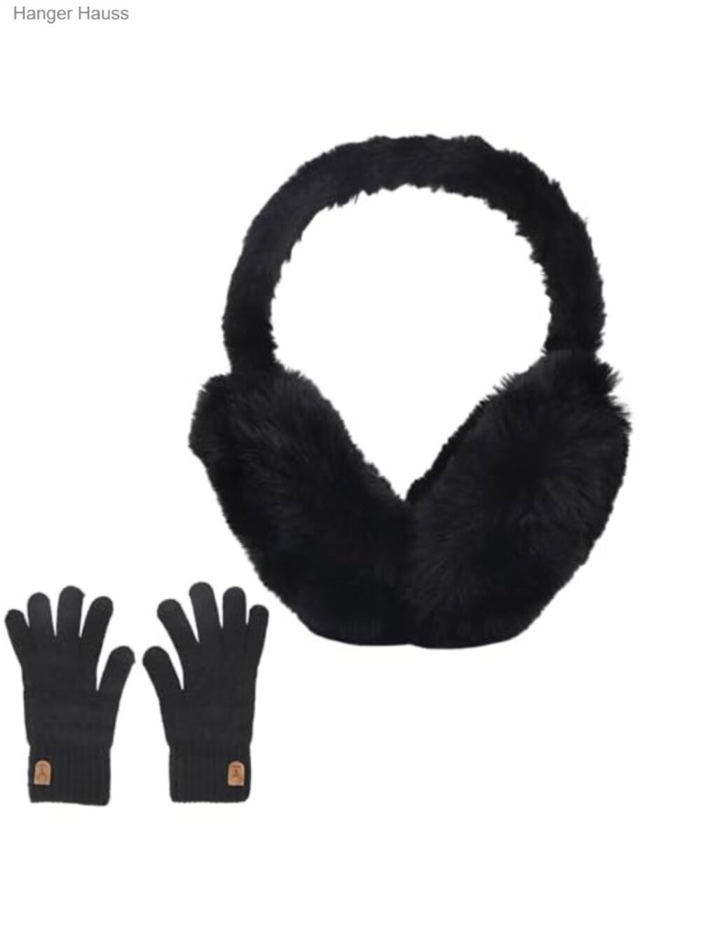Winter Ear Muffs and Fleece Gloves Set Plush Cotton Foldable